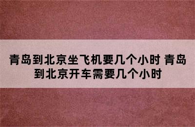 青岛到北京坐飞机要几个小时 青岛到北京开车需要几个小时